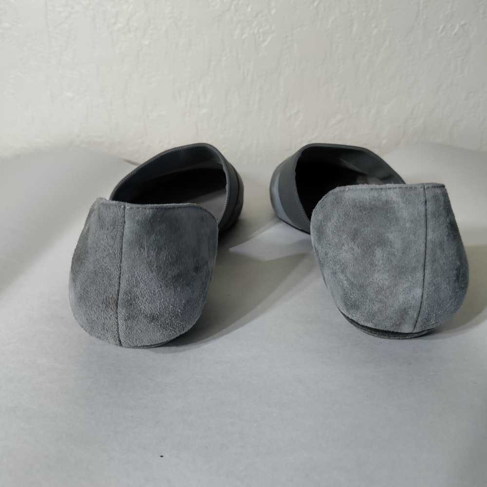 Eileen Fisher Womens Grey Suede Pointed Toe dOrsay Elastic Strap Flats Size 7 - Picture 5 of 8